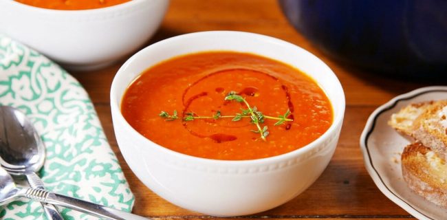 سوپ گوجه فرنگی مقوی و مخصوص فصل پاییز
